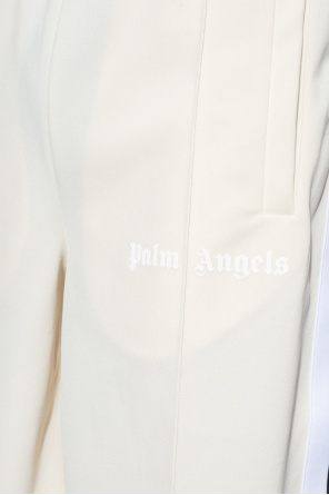 stud-embellished ripped jeans - Cream Shorts with logo Palm